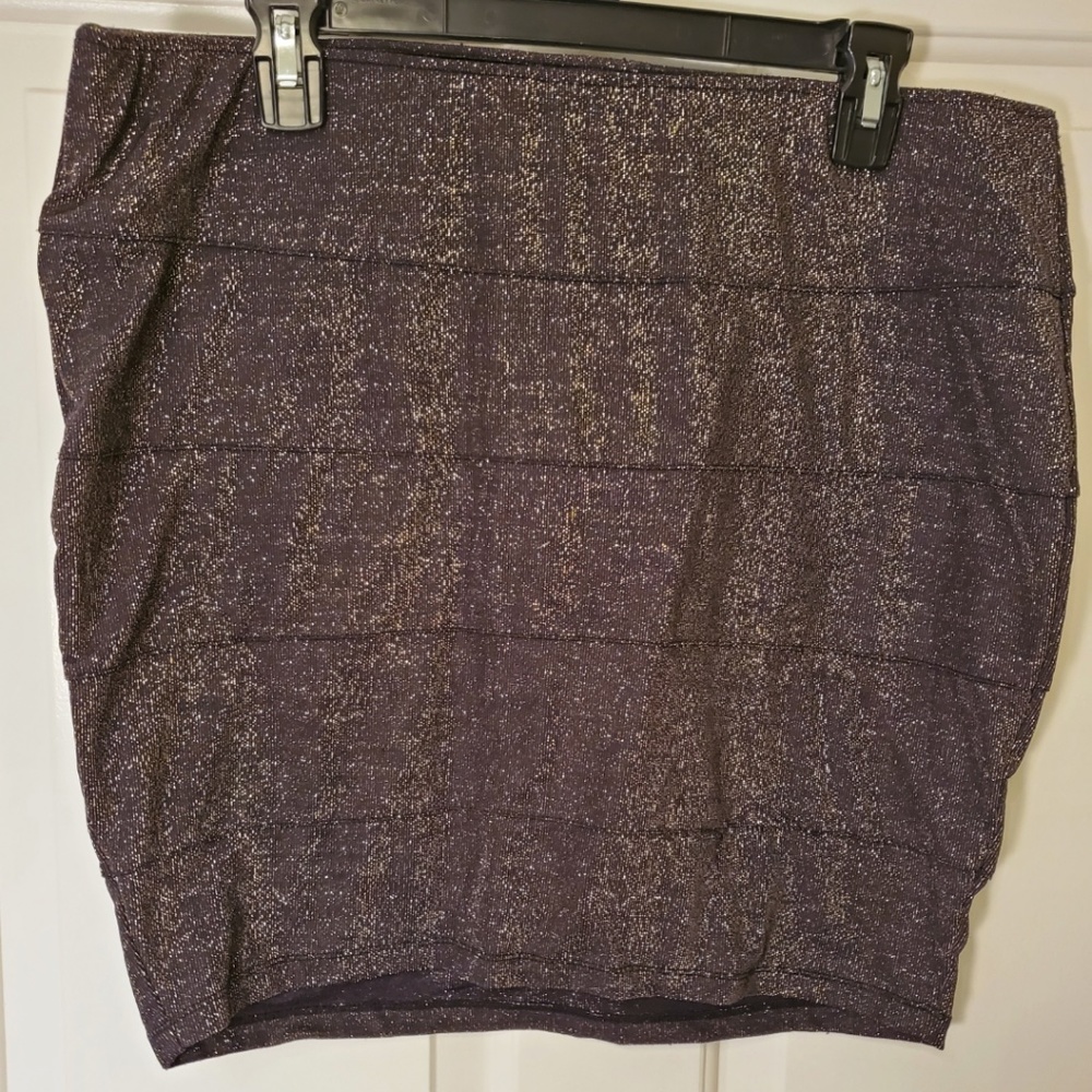 Torrid Black & Gold Sparkle Mini Skirt